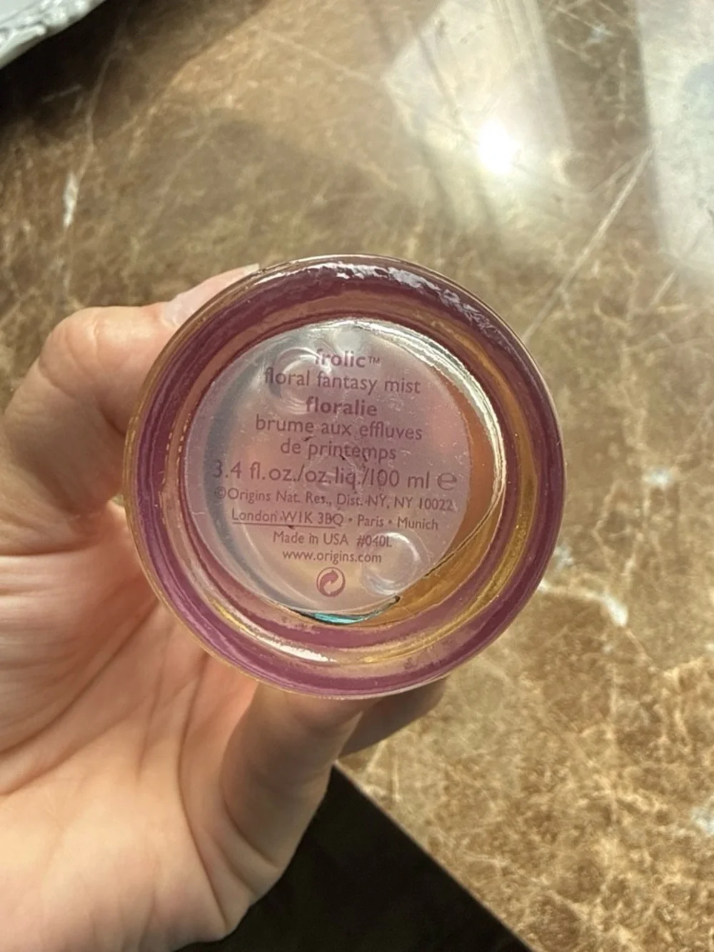 Origins Frolic Body Mist — Lavender to Cream Ombre Bottle